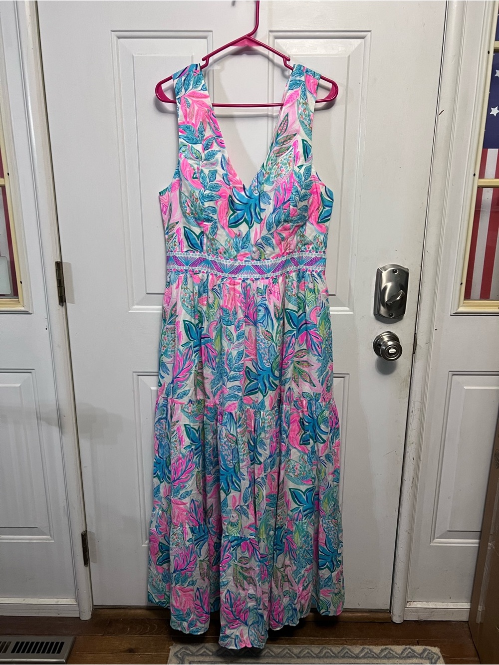 Lilly Pulitzer Charleen Maxi Dress 16 Toucan Do It Better 100% Cotton Tropical